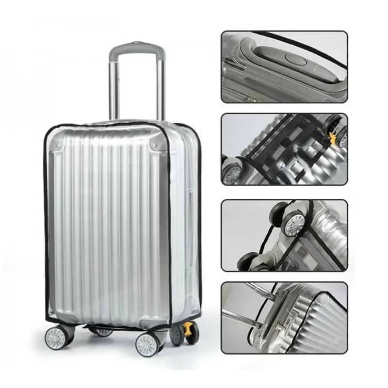 Luggage Cover 2023 Transparent PVC Luggage Covers Waterproof Trolley Suitcase Dust Cover Dustproof Travel Organizer Accessories 6