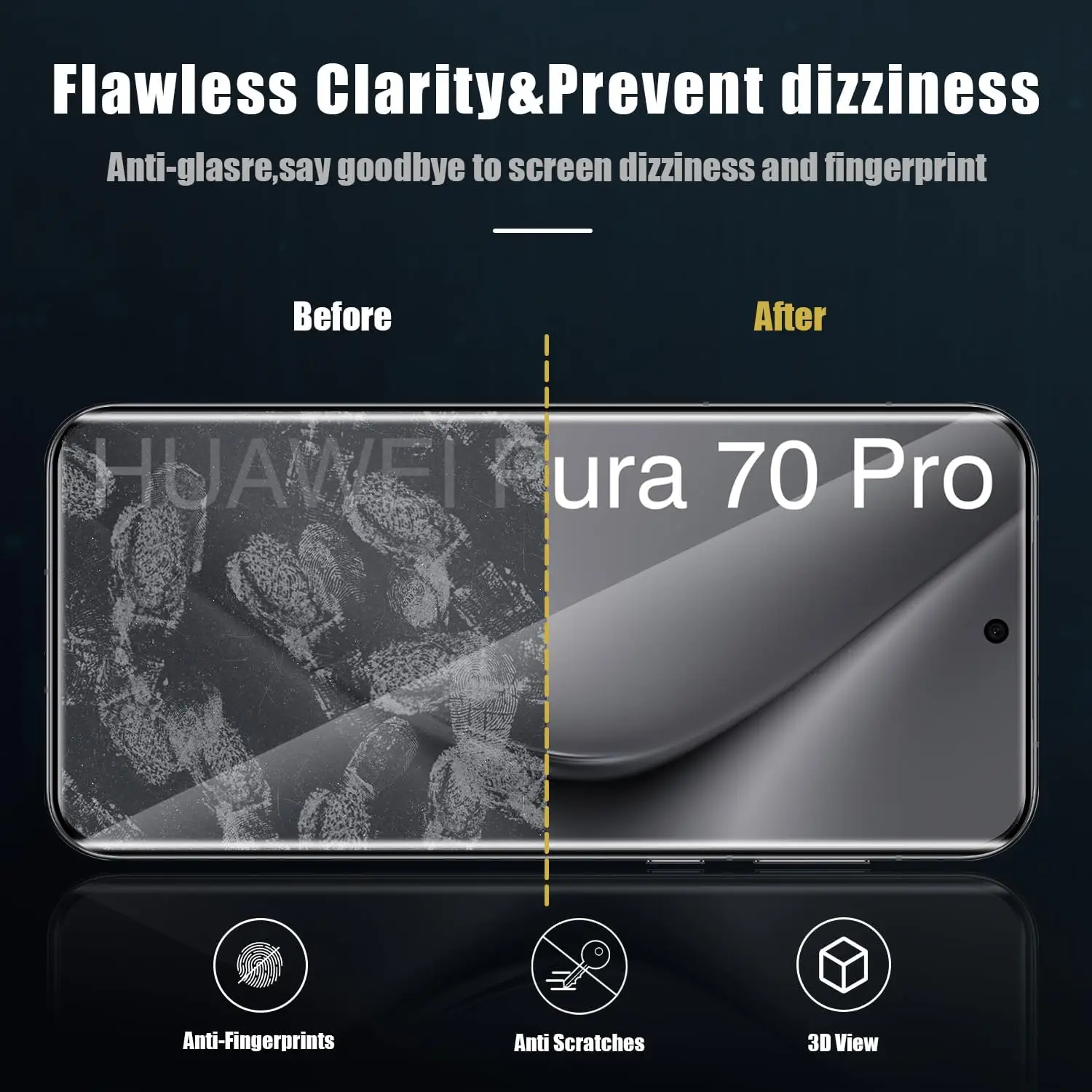 Premium HD Curved Tempered Glass Screen Protector with Four-Sided Adhesive