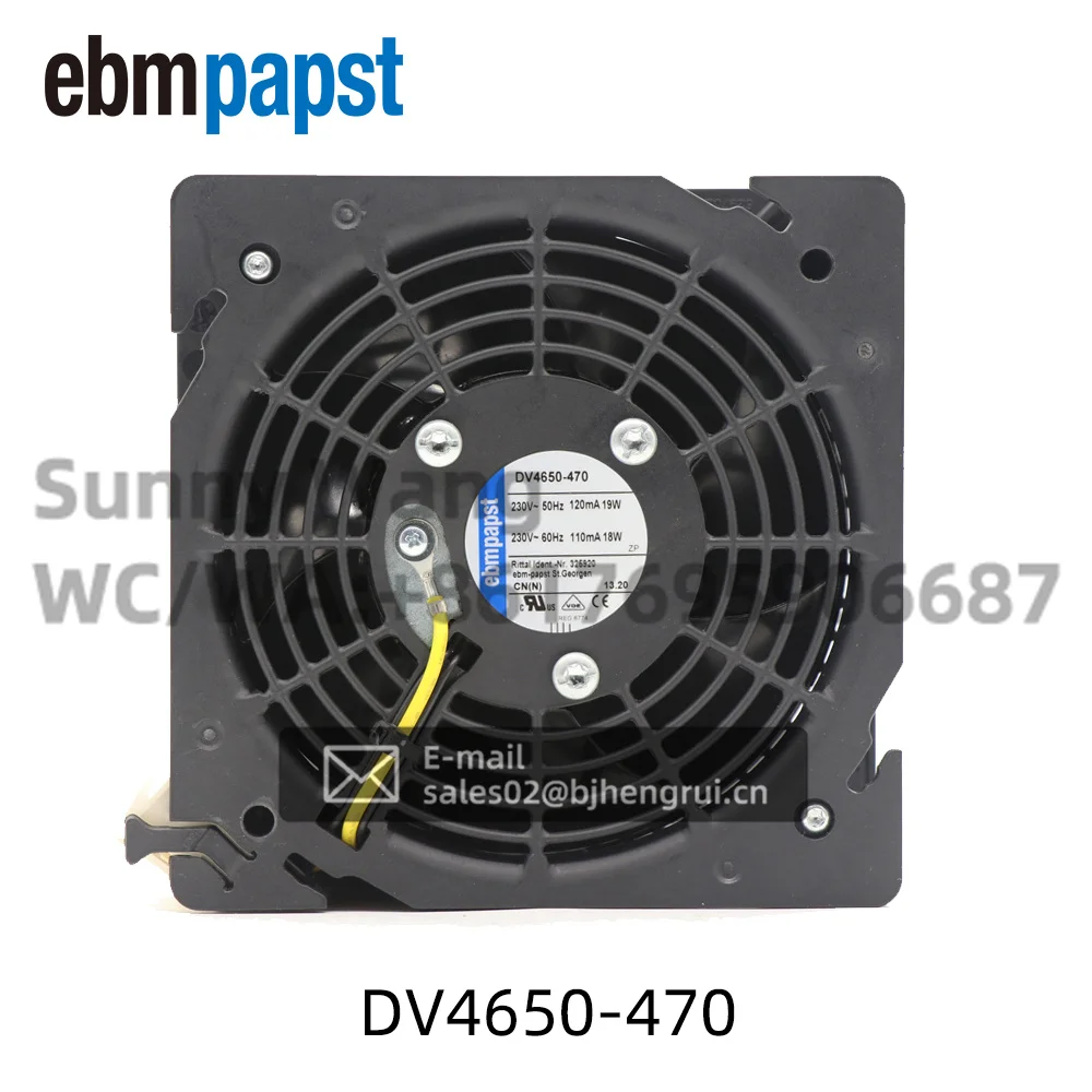 ebmpapst DV4650-470 พัดลมระบายความร้อนแบบแกนขนาด 12 ซม. 120*120*38 มม. 230V 50HZ 120MA 19W สำหรับตู้/ตู้แร็ค 1