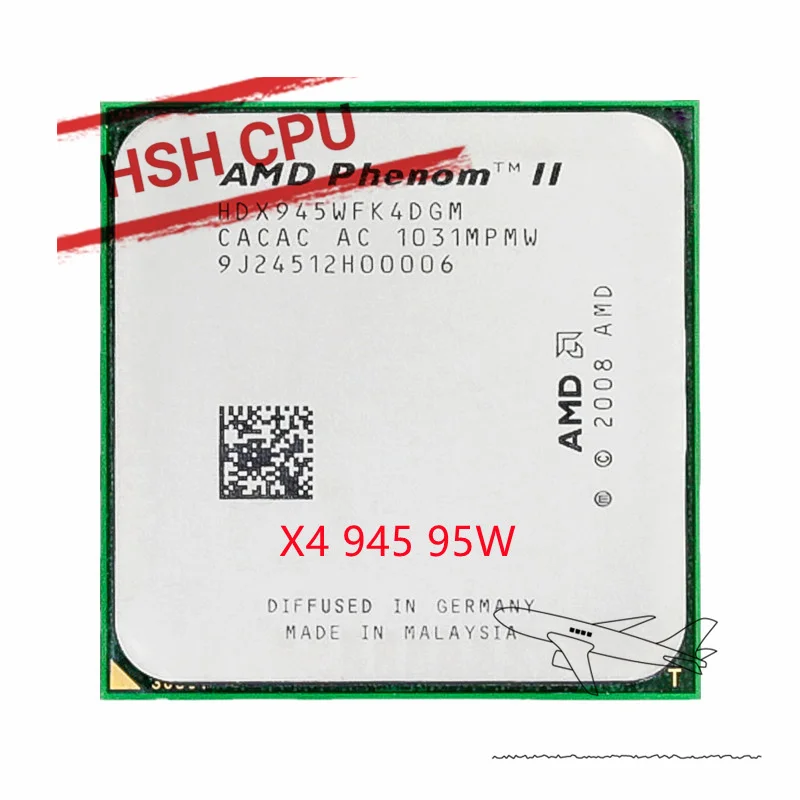 Amd Phenom Ii X4 945 X4-945 95W 3.0Ghz Processore Cpu Quad-Core Presa Muslimah/Muslimah Am3