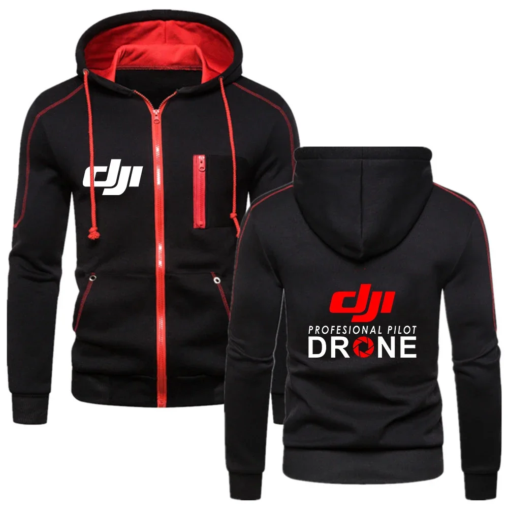DJI Pilot Drone Print Men's Warm Hoodie Sweatshirt Coat 3