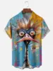 Abstract Cartoon Animal Men's Shirt 3D Print Quick Dry Short-sleeved Tops Summer Casual Men's Clothes Street fashion Shirts 1