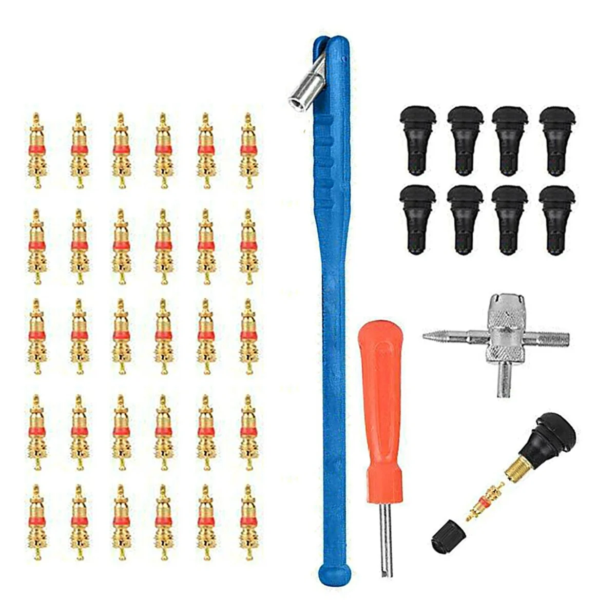 

43Pcs Valve Installation Tool Kit Tire Valve Stem Tool Puller and Installation Kit