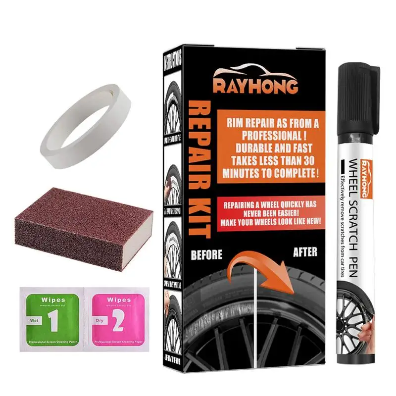 

Alloy Wheel Repair Kit Wheel Scratch Repair Kit Car Rim Scratch Repair Kit Universal Color For Rims Quick And Easy Fix For Auto