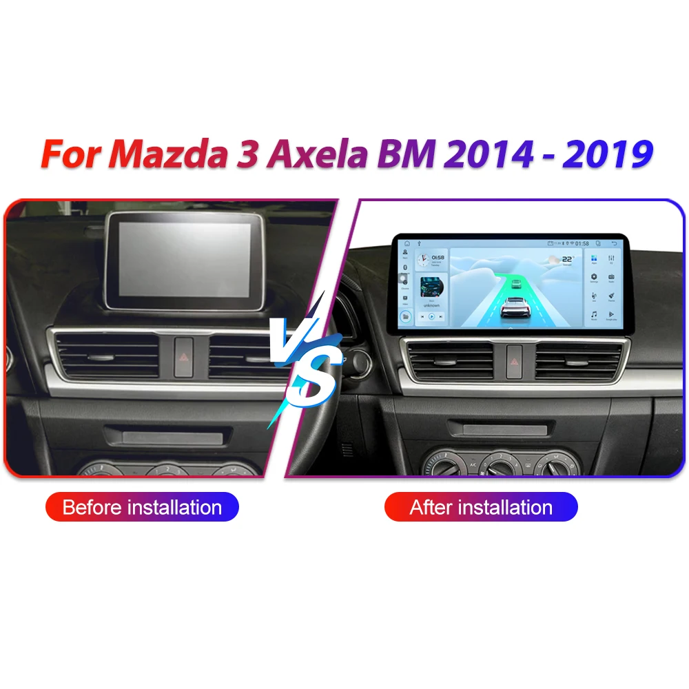 Radio para Auto Android 16 de 12.3 Pulgadas para Mazda 3 Axela BM 2014-2019, Carplay Inalámbrico, Android Auto, Reproductor Multimedia, GPS, 5G 2