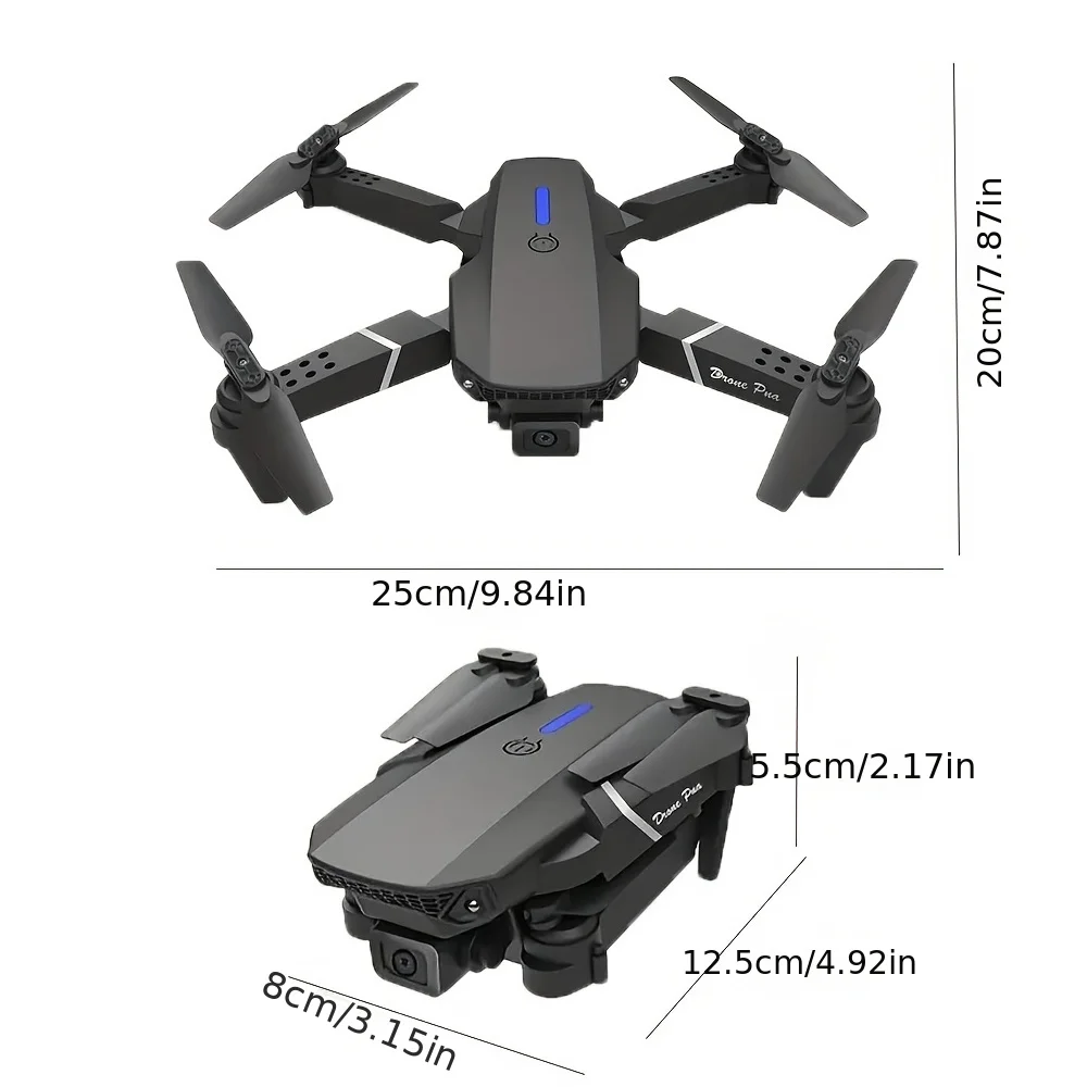 Drone Quadcopter E88Pro RC 4K Professinal 1080P Wide Angle HD Camera Foldable Helicopter WIFI FPV Height Hold Gift Toy
