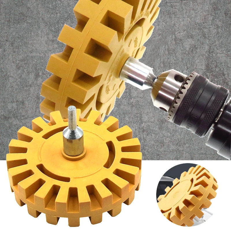 Car Pneumatic Rubber Eraser Wheel Pad Rubber Disk Decal Eraser Wheel Car Sticker Remover Paint Cleaner Polish Auxiliary Tool