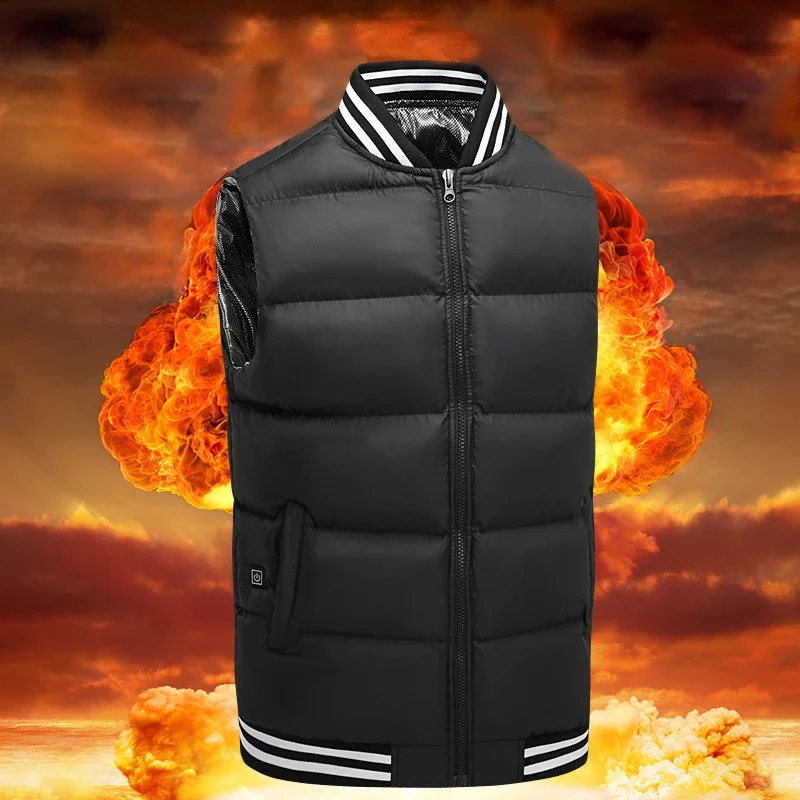 New Mens Fashion Fever Gilet Smart Temperatura Costante Riscaldamento Gilet Maschile Inverno Addensare Caldo Gilet Da Uomo Usb Sicuro Riscaldato