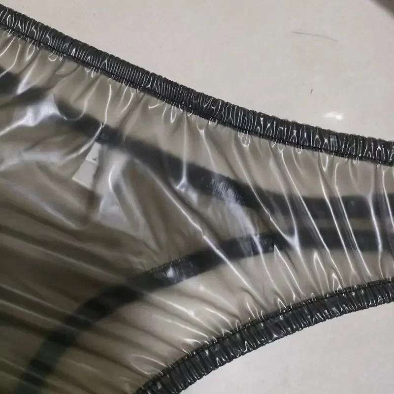 Fetish Plus Size XXXXL Thongs See-Through PVC G-string Transparent Man's Sexy Spicy T-Briefs Underwear Costume Panties Pants