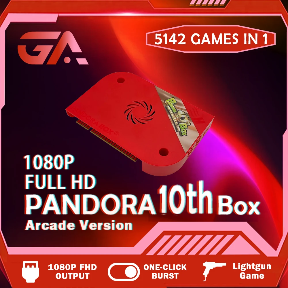 

Pandora 10th Arcade Box, WiFi Jamma Board Support CRT VGA HDMI Output 1080P FHD Arcade Cabinet New Version 5142 in 1