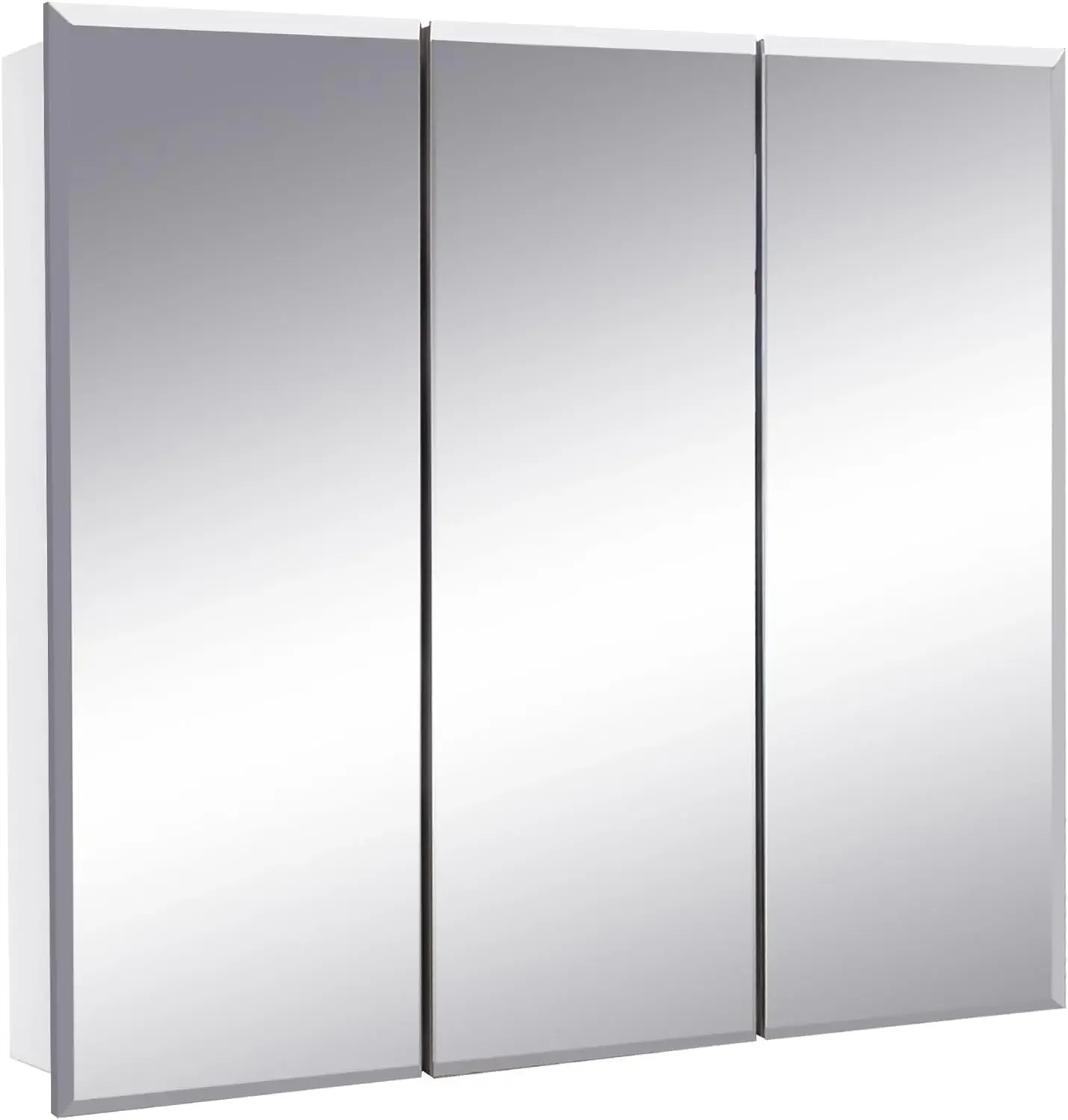 

Design House Cyprus Medicine Durable Pre-Assembled Bathroom Wall Cabinet w/Frameless Mirrored Doors, 30.4"/36'', White/Clear