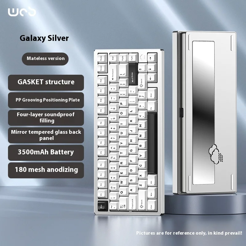 Klawiatura mechaniczna bezprzewodowa Bluetooth Wob Rainy75, personalizowana, aluminiowa, gamingowa, e-sportowa, prezent dla chłopaka na urodziny, Rain