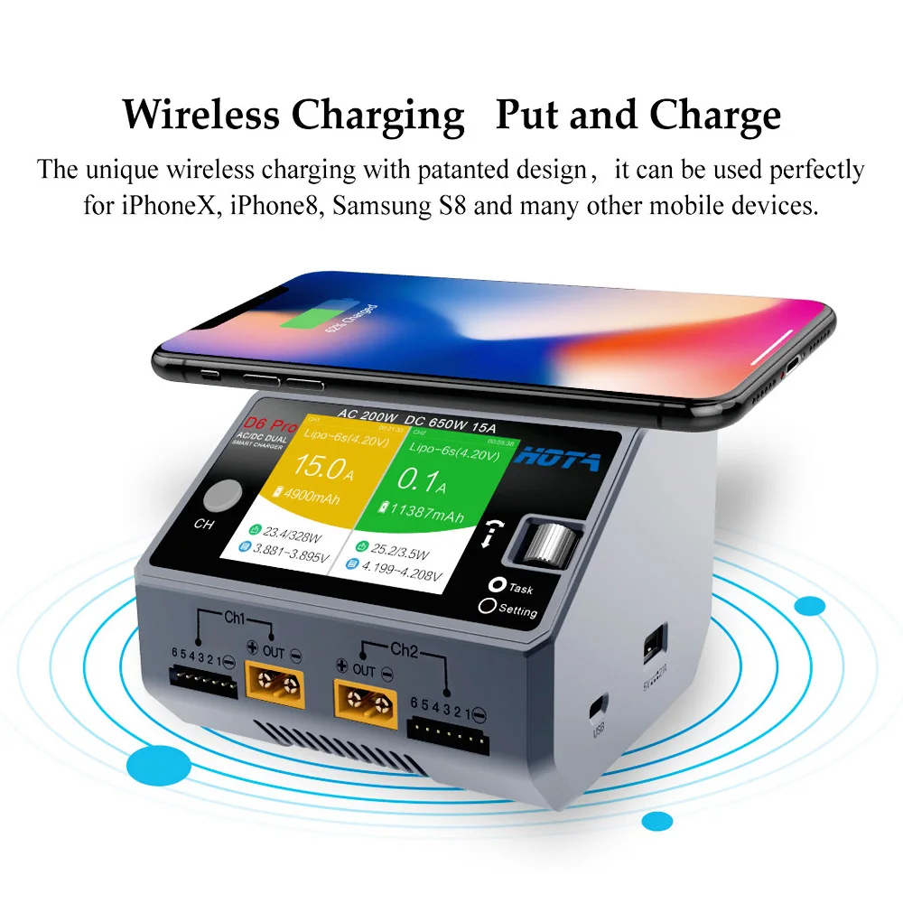 Originale Hota D6 Pro Ac 200W Dc 2 X32 5W/15A Channel Smart Battery Charger Scarica Caricabatterie Lipo Per Ricambi Rc Drone