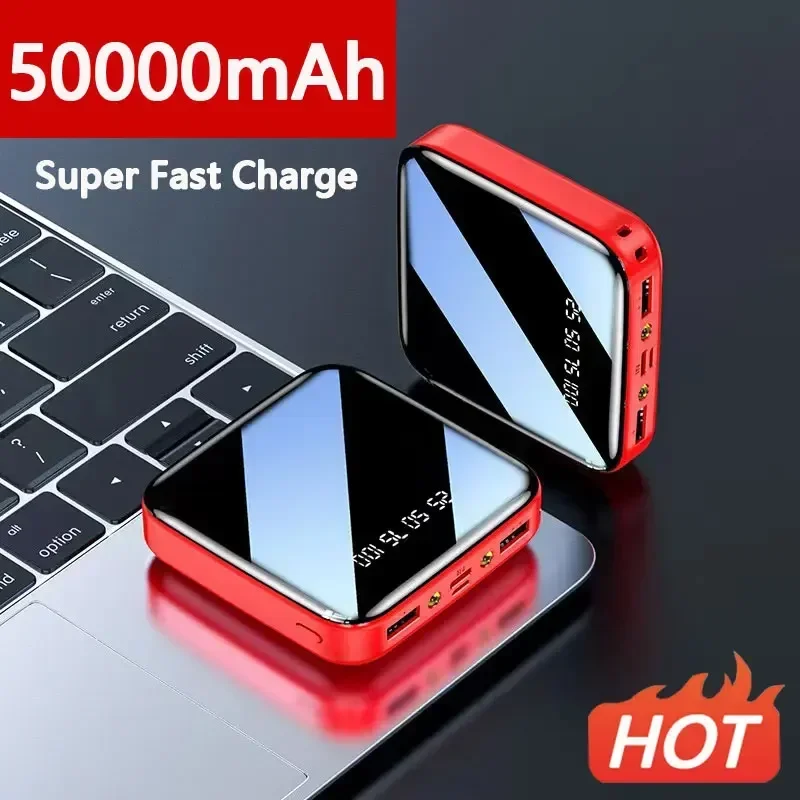 

Mini Power Bank 50000mAh Portable Super Fast Charger External Battery Pack For Xiaomi iPhone Samsung Poverbank Digital Display