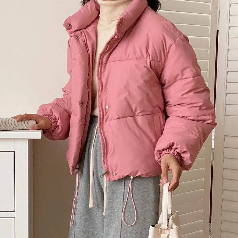 

Bread padded clothes women 2023 winter new stand-up collar short fashion down padded clothes women winter coat
