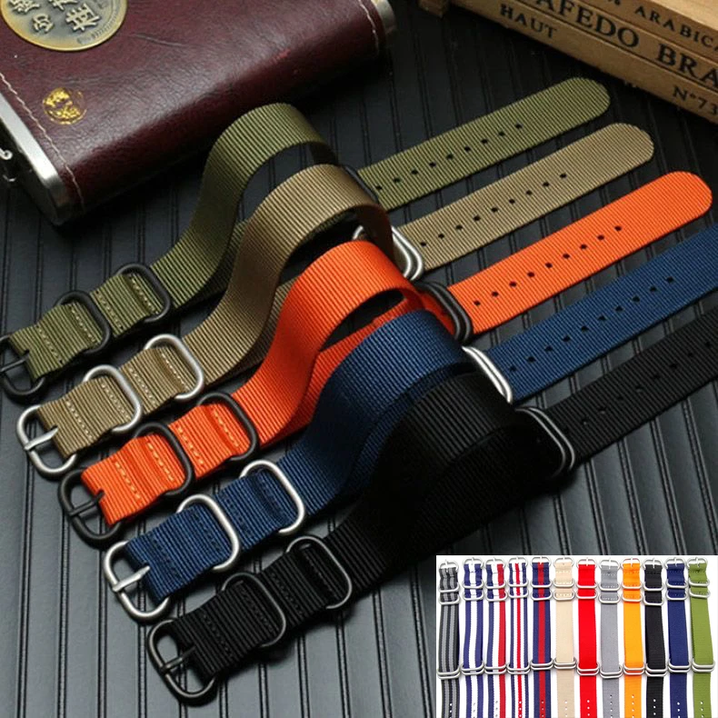 Premium Nylon Woven Canvas Watchband with Fine Steel Buckle – Universal Fit Watch Strap
