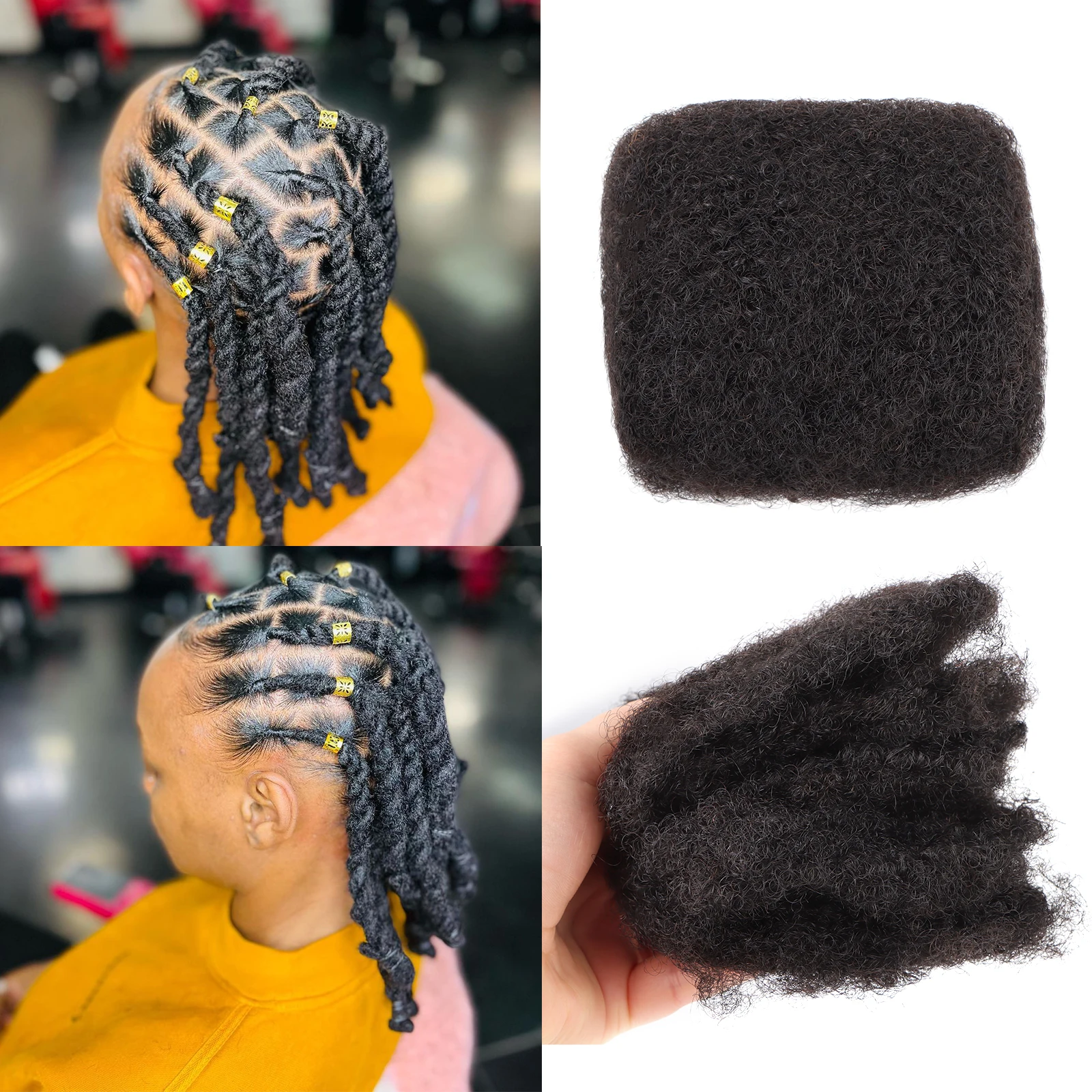 AHVAST Cheap Afro Kinky Hair Bulk  Dread LOCS  Extensions Dread Hair Extensionsr Braid Hair Natural black color