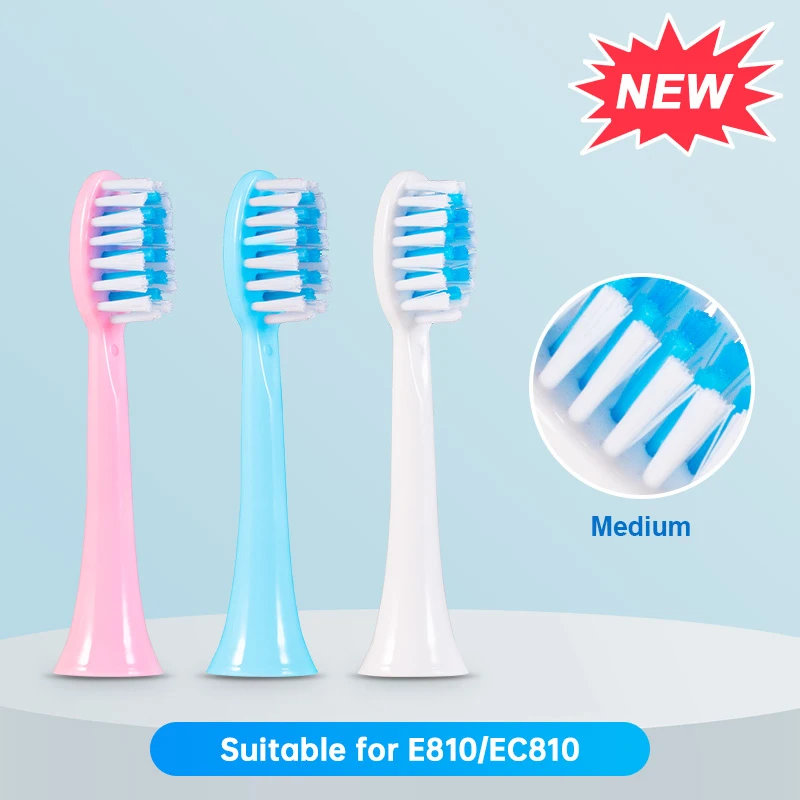 Nova Chegada Substituição Cabeças de Escova para E810 Ec810 Sonic Escova de Dentes Elétrica Macio Cerdas Bocais com Pacote Selado