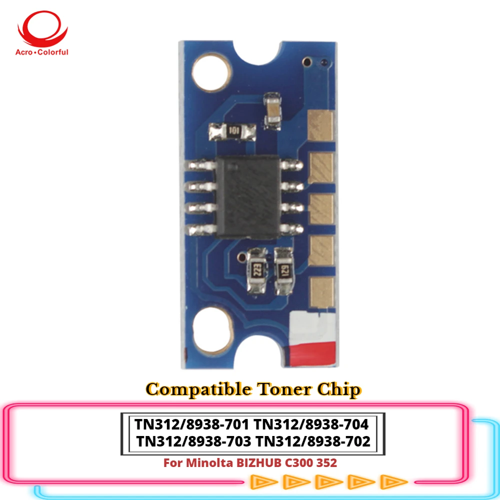 

8938-701 8938-704 8938-703 8938-702 Toner Reset Chip Apply to Minolta BIZHUB C300 352 Refilled Laser Printer Cartridge