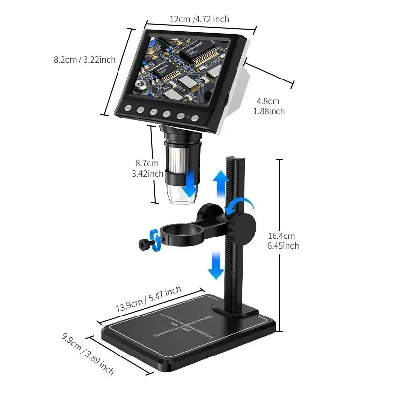 4.3 LCD  ̰, 40-1000X  ̰,   USB Ȯ, 8 LED  ĵ