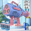 Super Electric Rocket Bubble Guns With LED Large Holes Shape Fast Machine Gun Launcher Bubbles Blower Soap Outdoor Toys For Kids 2
