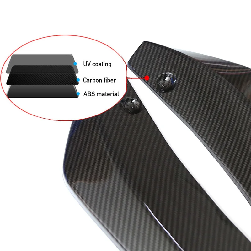 Bumper Strip Pair Universal Car Front Rear Bumper Strip Lip Spoiler Diffuser Splitter Scratch Protector 44.5cm Winglets Side Skirt Extension