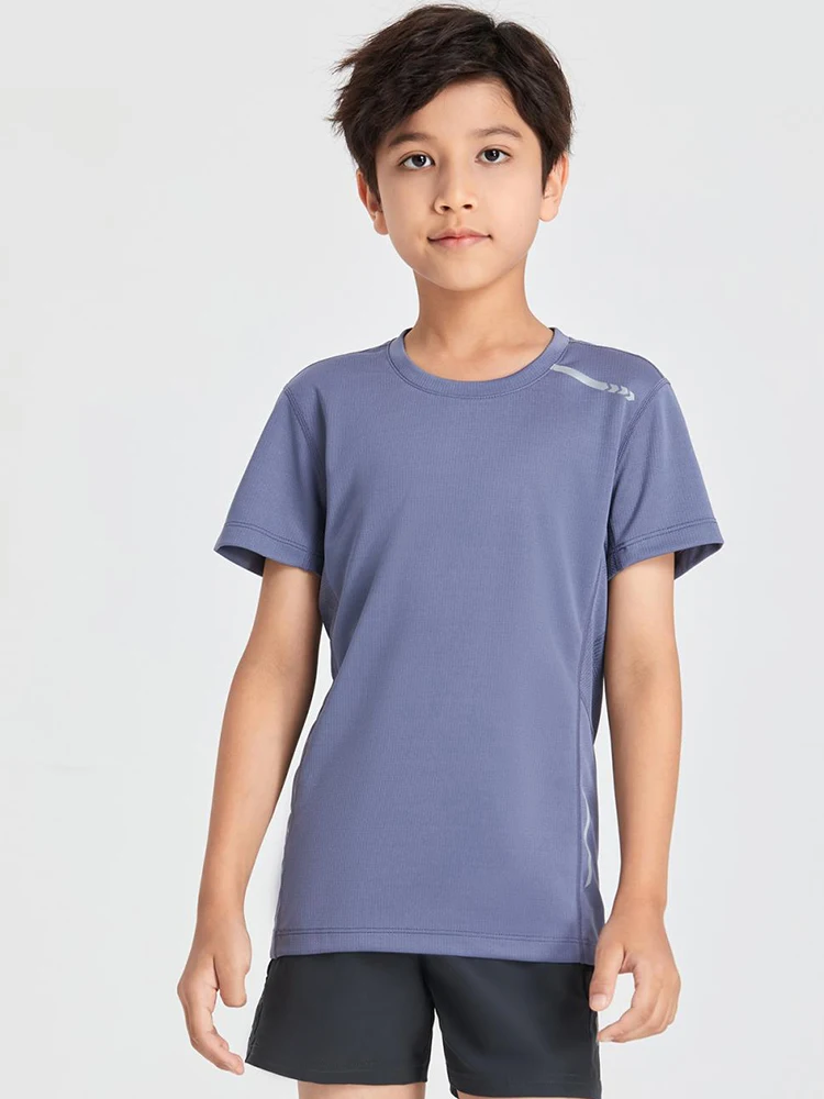 Kids Short Sleeve T Shirt Summer Quick Drying Sweat Absorbing Kids Teenagers Sports Running Short Sleeved T-shirt Comfortable Breathable Quick Drying Top