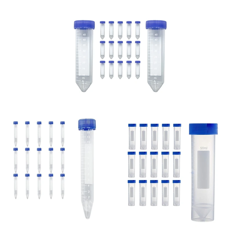 

Centrifuge Tubes, [50 Pack] Plastic Test Tube With Screw Caps, 15ML Sterile Test Tubes With Lids