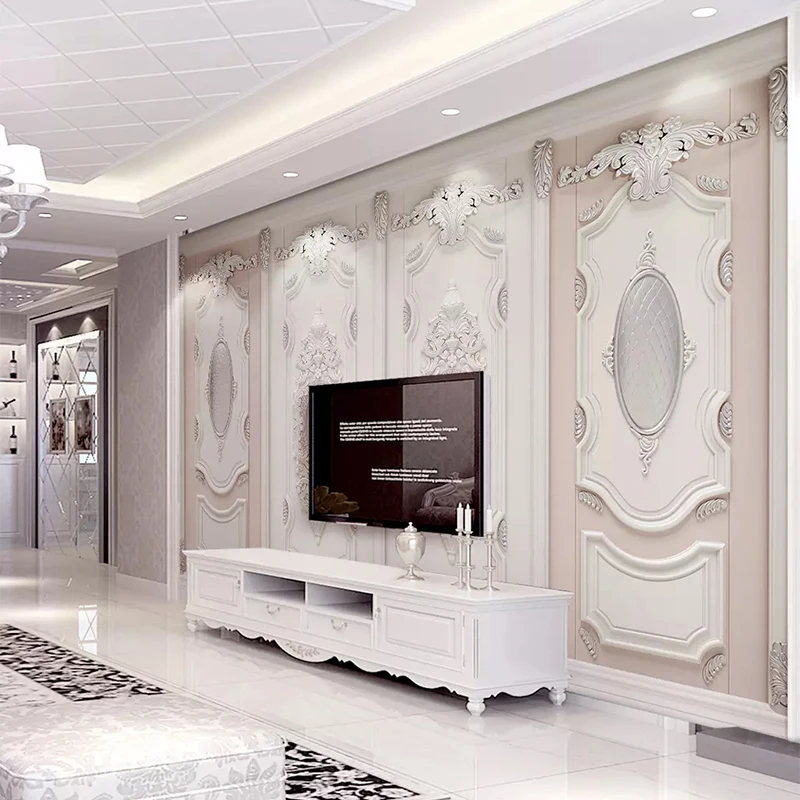 papel de parede estereo estilo europeu gesso 02