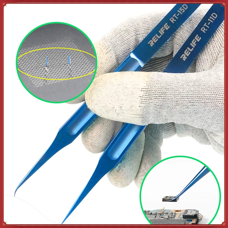 

Multifunction Titanium alloy tweezers Super light Antimagnetic Precision tweezers for Electronic repair Eyelash extension DIY