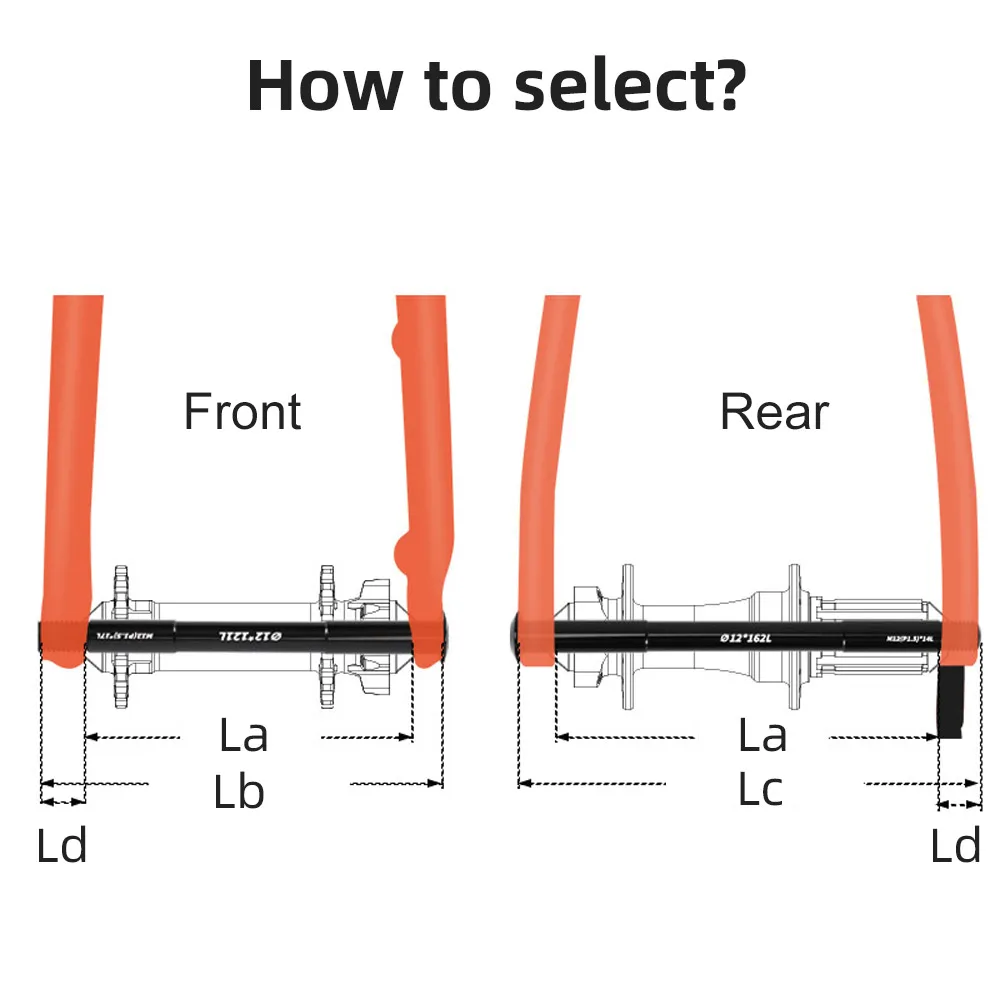 Description Picture 3 of itemBike Thru Axle Front Fork Shaft Skewers 12x121/126 Rear Hub Thru Axle 15x148 M12 M15xP1.5 Bike Quick Release