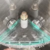 No-Drill Clear Wall Caddy, Light Luxury Style Glacier Pattern Suction Cup Shelf, Drill-Free, Removable, Multifunctional Triangle 3