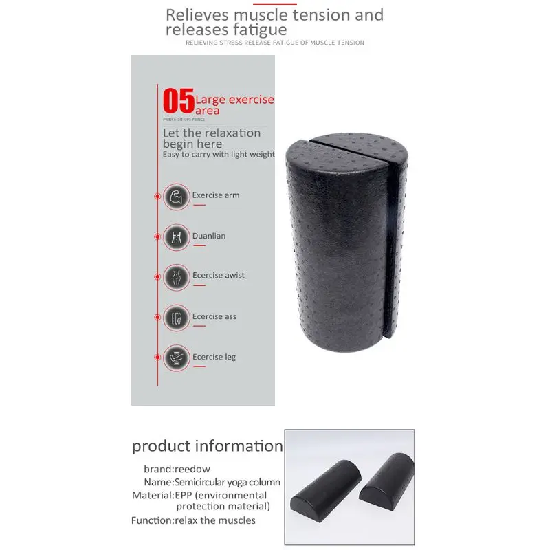 Yoga Foam Roller Half-Round Home Gym Exercise Foam Rollers Pilates Massage Fitness Equipment Durable 1
