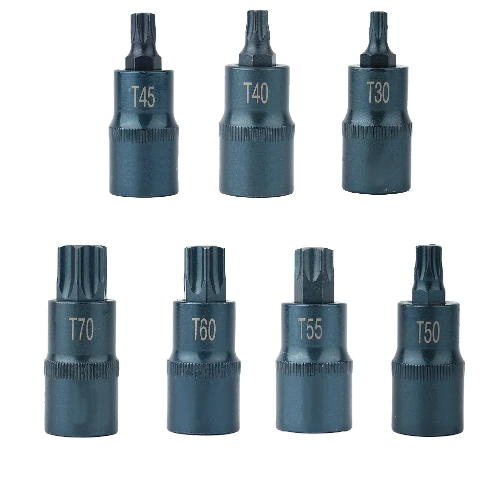 

Torx Screwdriver Bit 1/2inch Socket Bits Adapter T30 T40 T45 T50 T55 T60 T70 Torx Socket Adapter Hand Tools For Ratchet Wrenches