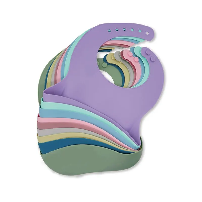 Waterproof Baby Bibs Baby Stuff Cute Cartoon Animal Printed Kids Bib Girl Boy Adjustable Soft Silicone Bib Baby Feeding Stuff 2