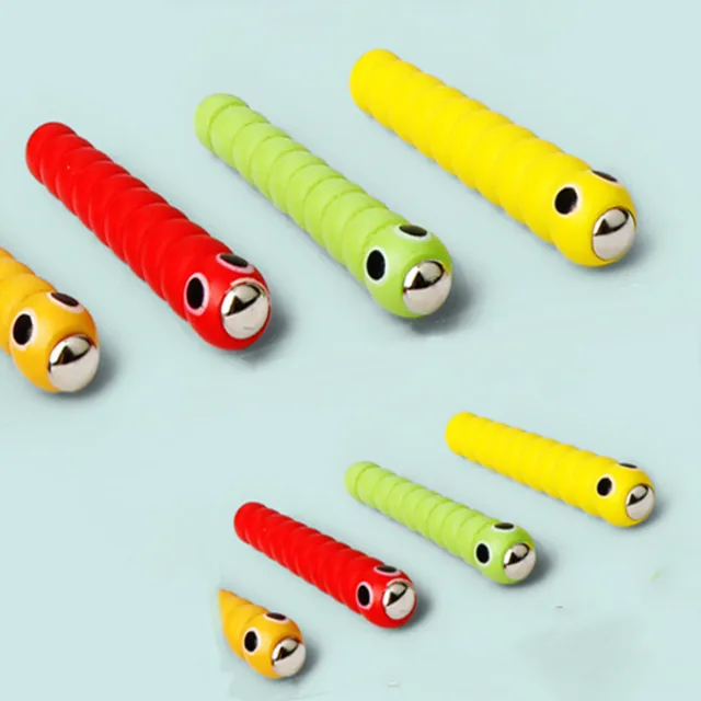 Wooden Strawberry Magnetic Bug Catching Game 5 Worms 1 Wooden Children Grasping Toys Accessories Montessori Educational Toys New 2