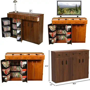 Walnut Media Storage Cabinet 1