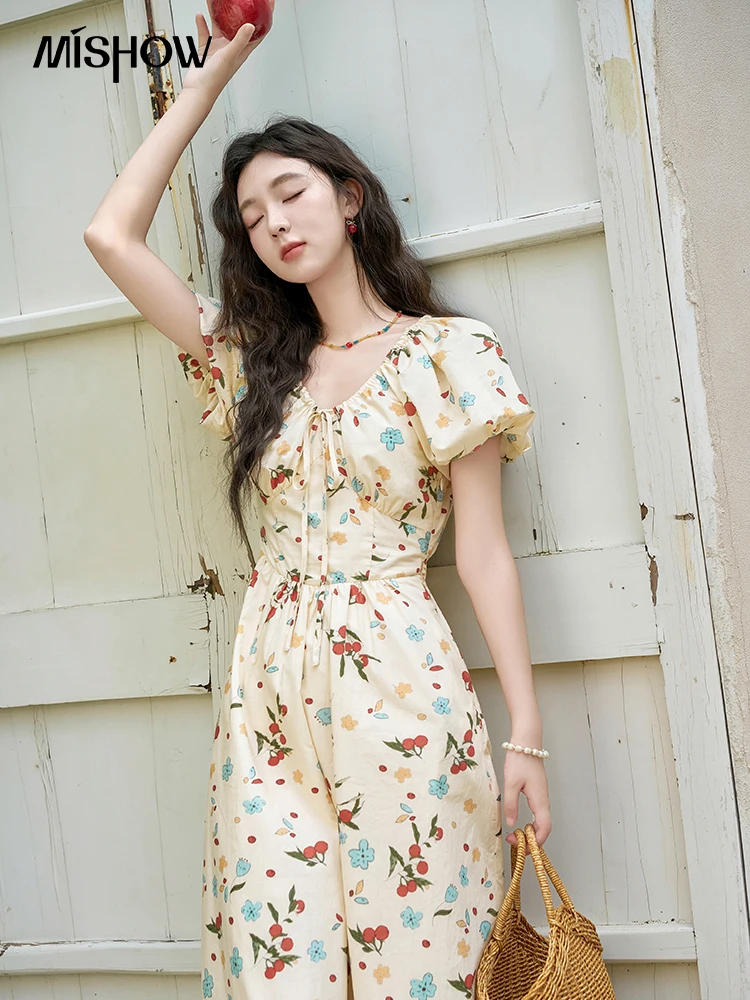 タグ付 未使用 French Bouquet Puff Sleeve Dress French Bouquet Puff Sleeve Dress