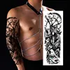 Waterproof Temporary Tattoo Stickers Clock Eye Large Arm Tattoo for Men Women Tiger Animal Fake Tatoo Sleeve 3