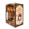 DIY Wooden Caramel Dream Cottage Book Nook Shelf Insert Miniature Model Kits With Light Bookshelf Bookend Friends Birthday Gifts 6