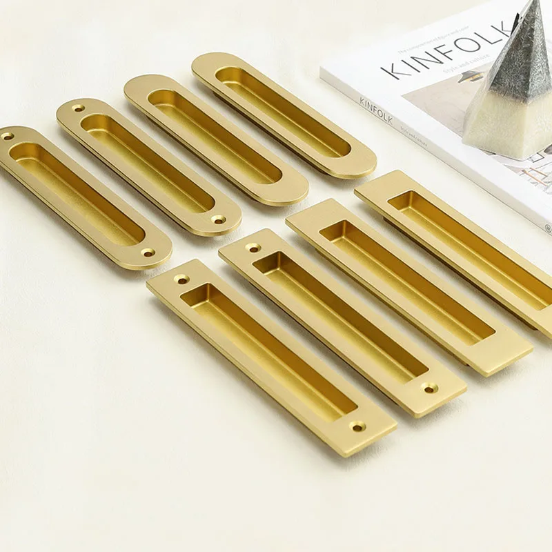 

Brass Sliding Door Handle inserting Bathroom Door Pulls Checkroom Coatroom Handles Kitchen Knobs