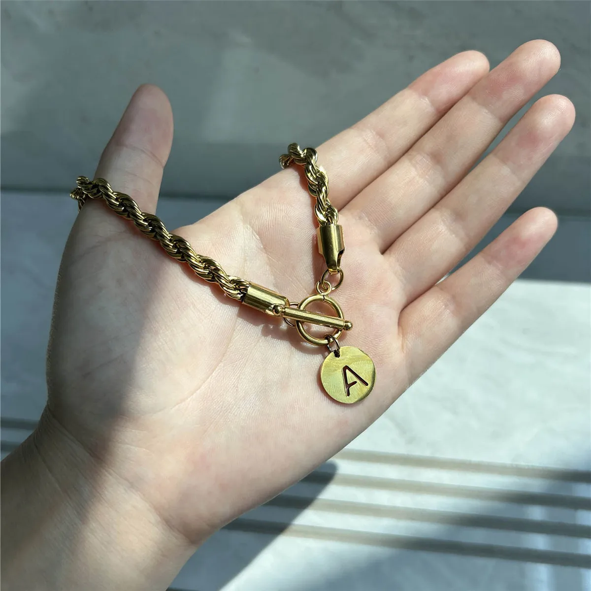 Braccialetto Iniziale Personalizzato Glimmerst In Acciaio Inossidabile Placcato Oro 18k~p114534598