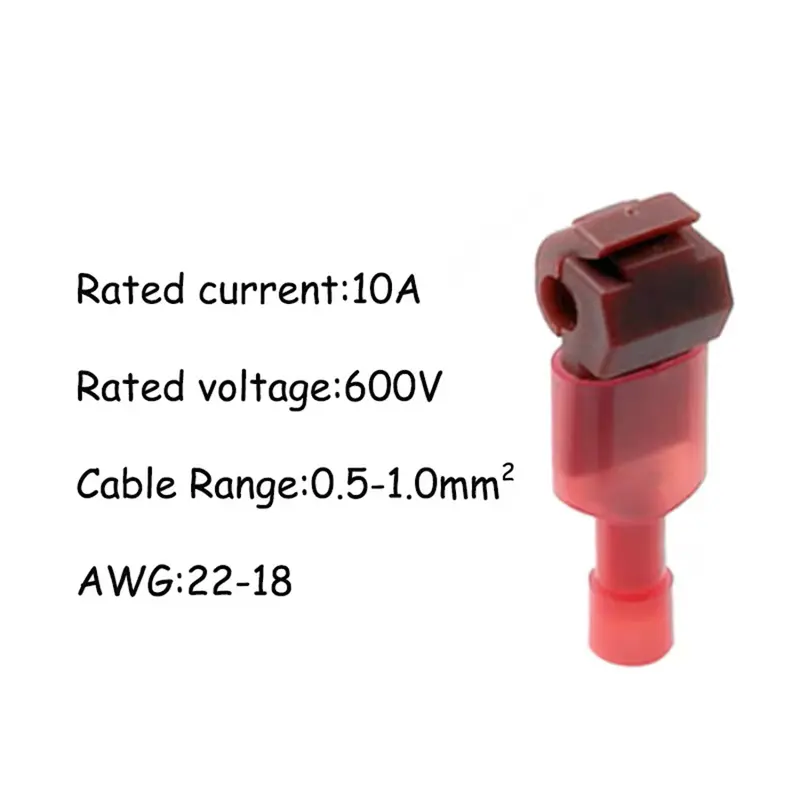 10/20/40/50Pcs T-type Wire Connector Quick Electrical Terminal Crimp Non Destructive Without Breaking Line AWG 22-18 - Image 5