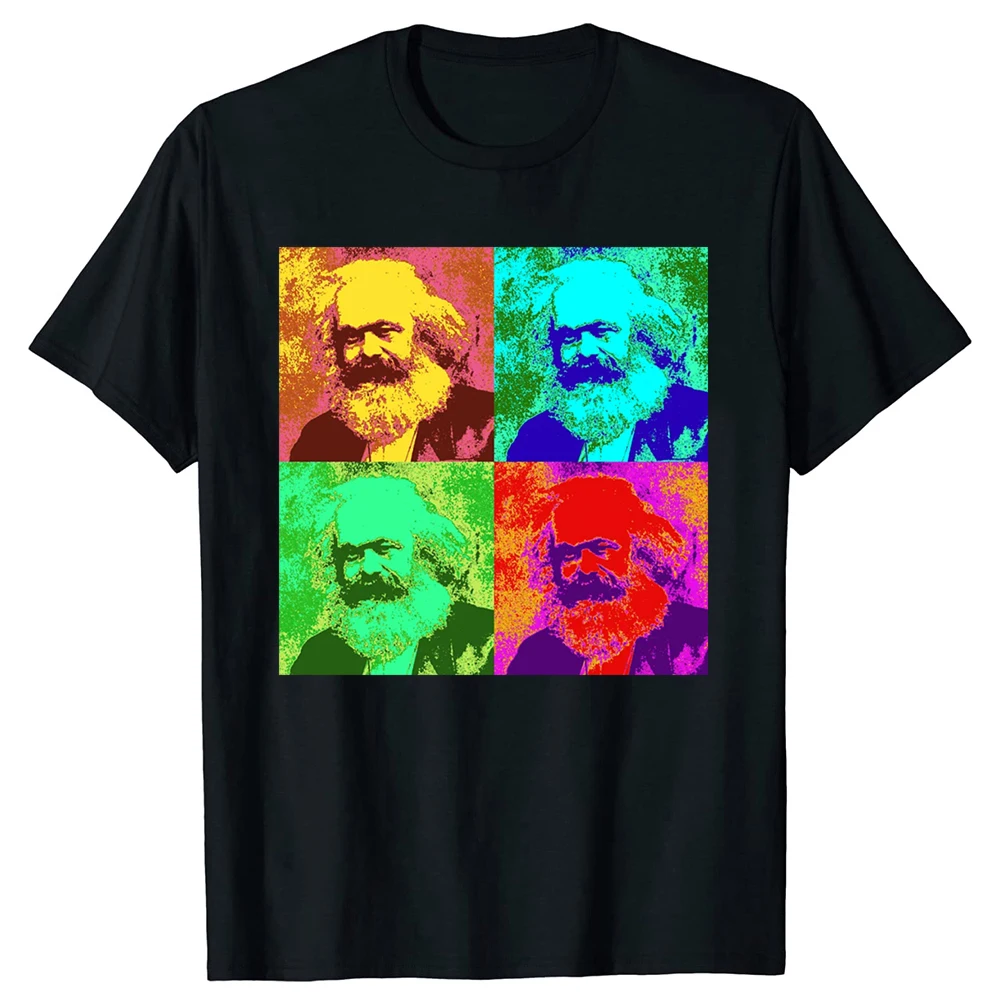 Lustiges Vintage-Stil Karl Marx Grafik-T-Shirt für Männer und Frauen Hip-Hop Oversized T-Shirt 100% Baumwolle Komfort-T-Shirts