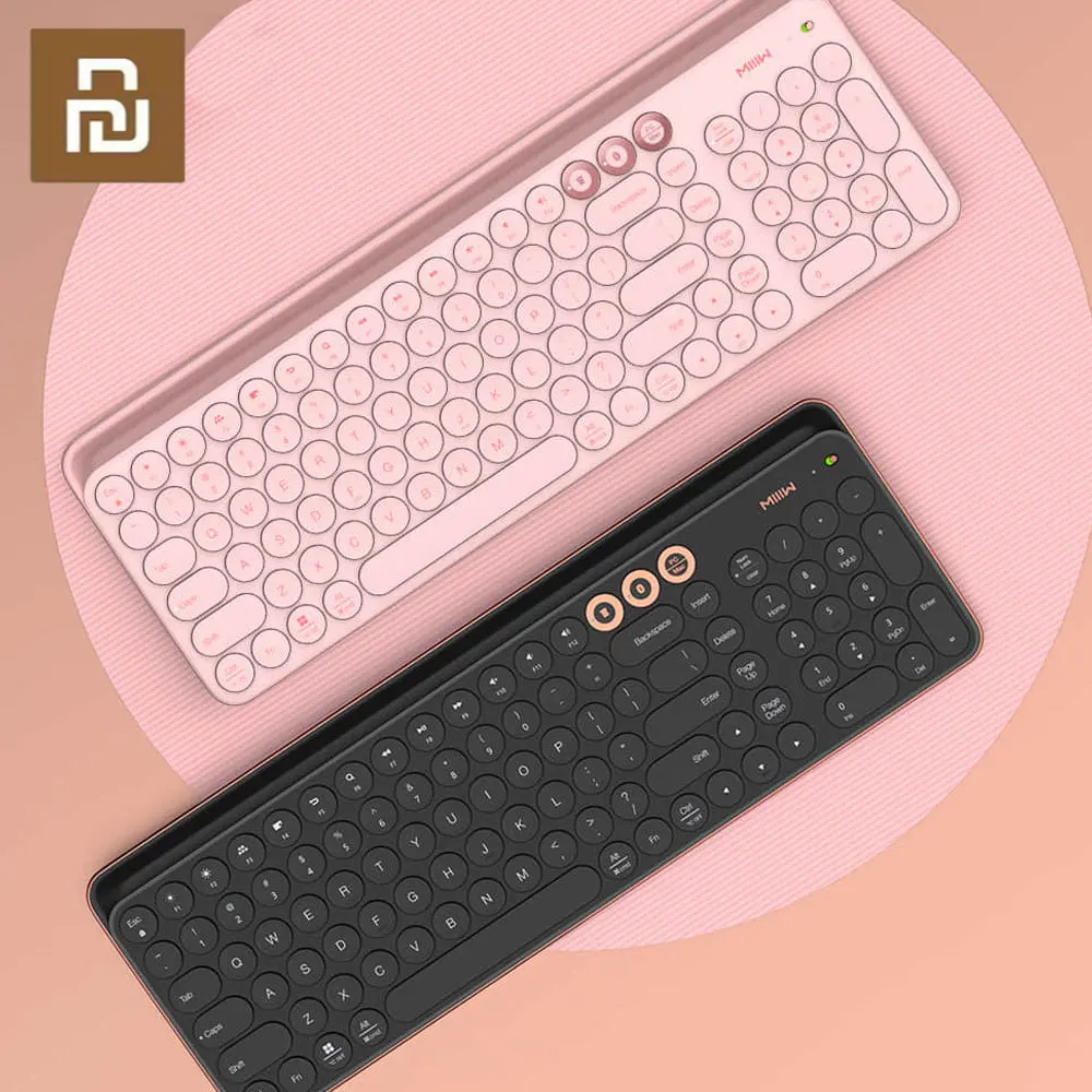 

Youpin MIIIW Bluetooth Dual Mode Keyboard 102 Keys 2.4GHz MultiSystem Compatible Wireless Windows PC Mac Android IOS for Office