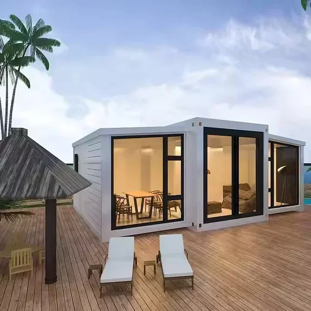 Casa contenitore pieghevole espandibile da 20 piedi/40 piedi con bagno e cucina Casa modulare prefabbricata per la vita familiare 1