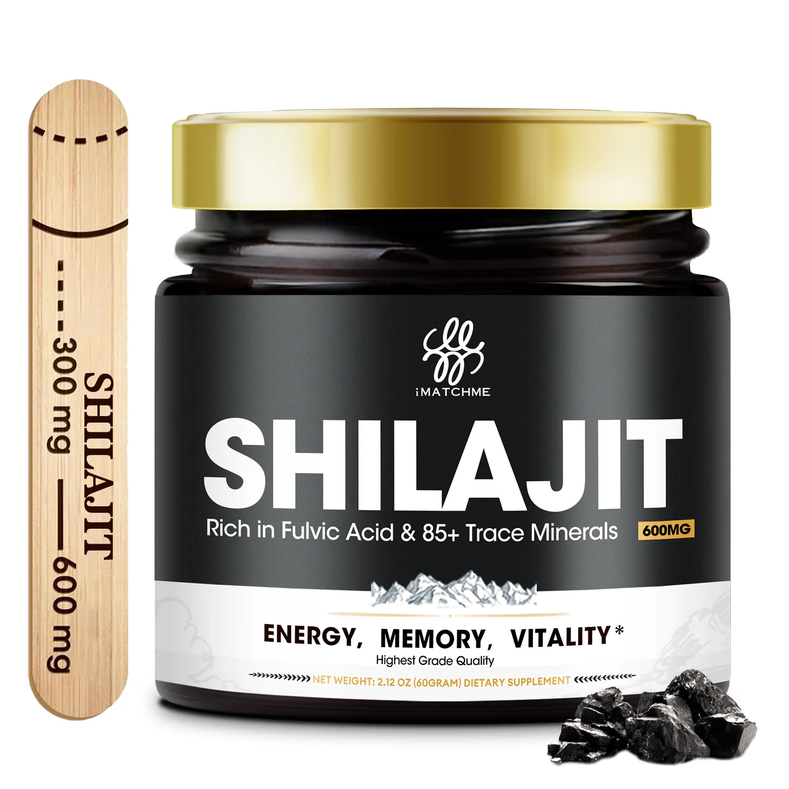 

Минеральные добавки Shilajit высокой чистоты IMATCHME 100%, натуральный органический Shilajit с 85 + минералами и 50% фульвовой кислотой