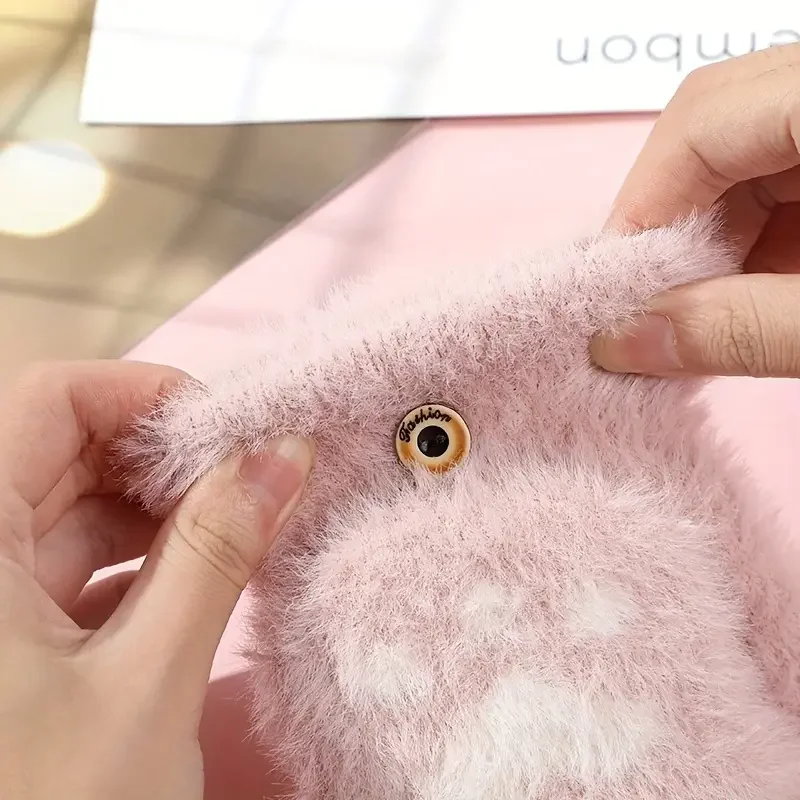 Soft Furry Lining Fingerless Gloves for Winter Outdoor Use