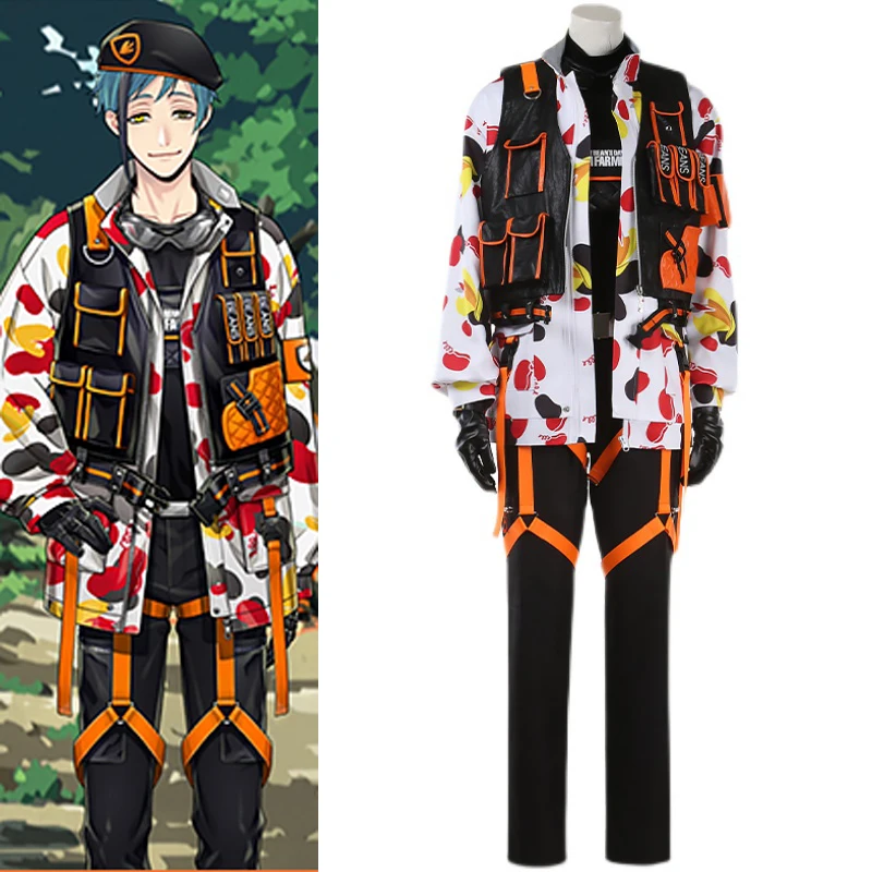 Custom Made Twisted-Wonderland Octavinelle Floyd Cosplay Uniform Camouflage Costume Abiti Di Halloween Abiti Anime Custom-Tailor