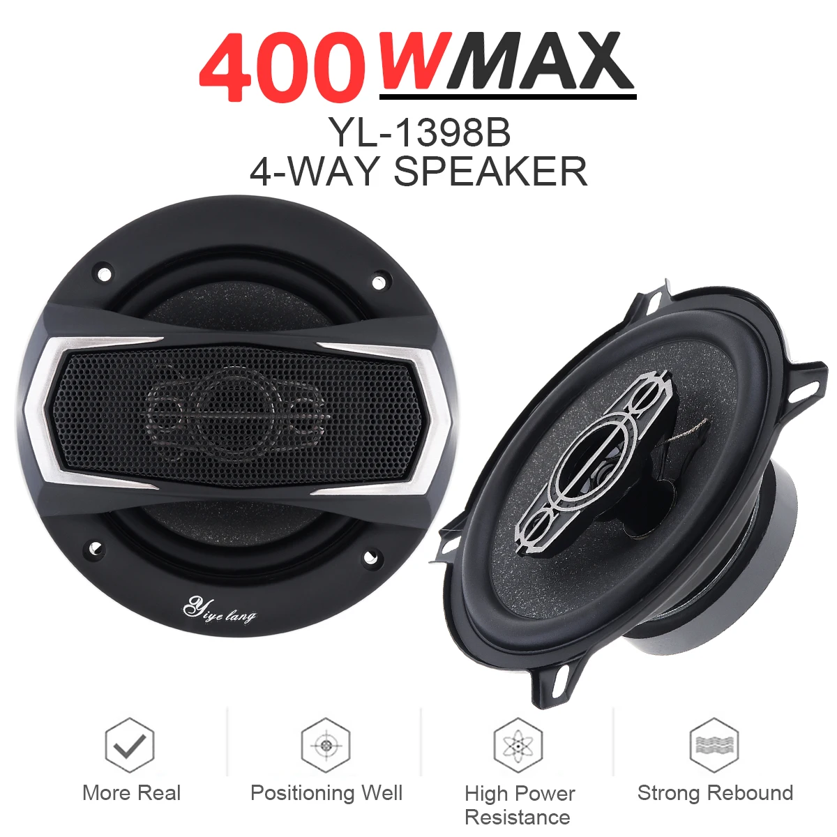 2pcs 5 inch 4 Way Car Coaxial Speaker 400W 13CM Music Stereo Car Door Speakers Bass Suoofer Hifi Loudspeaker For Audio car coaxial speakers